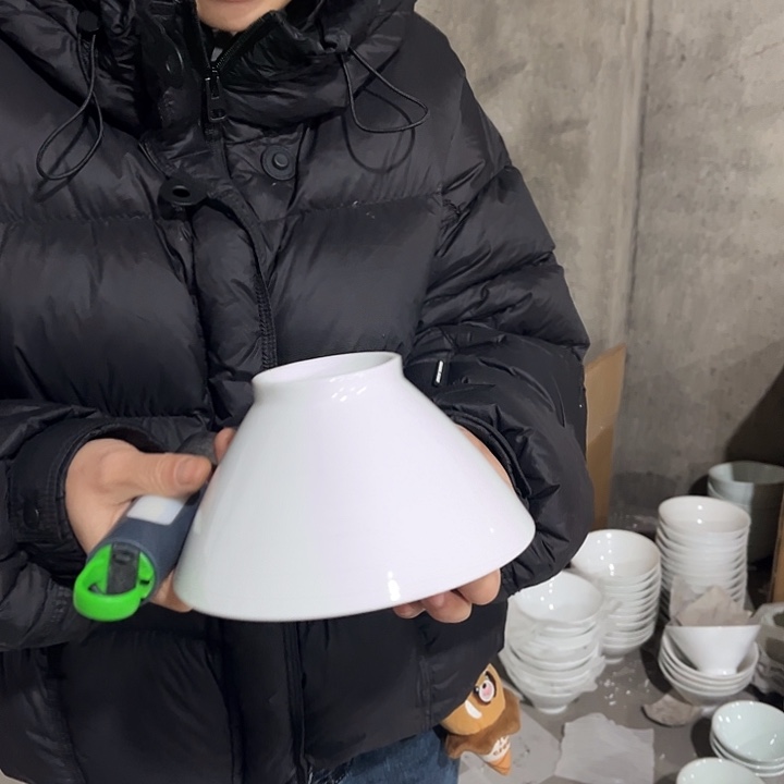 瓷片高白泥6英寸斗笠面碗四个微瑕包邮