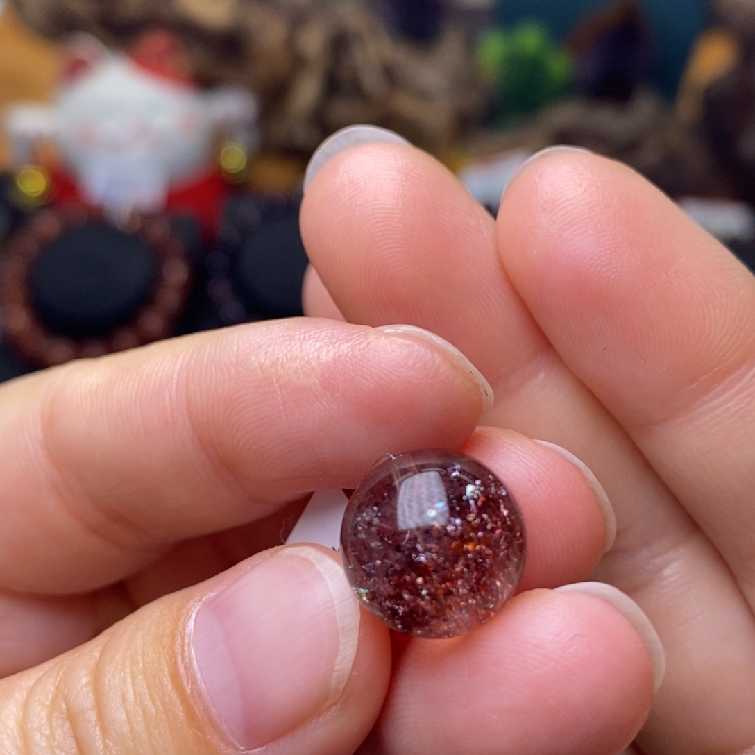 水晶A002金草莓单珠13m m未镶嵌水*薇