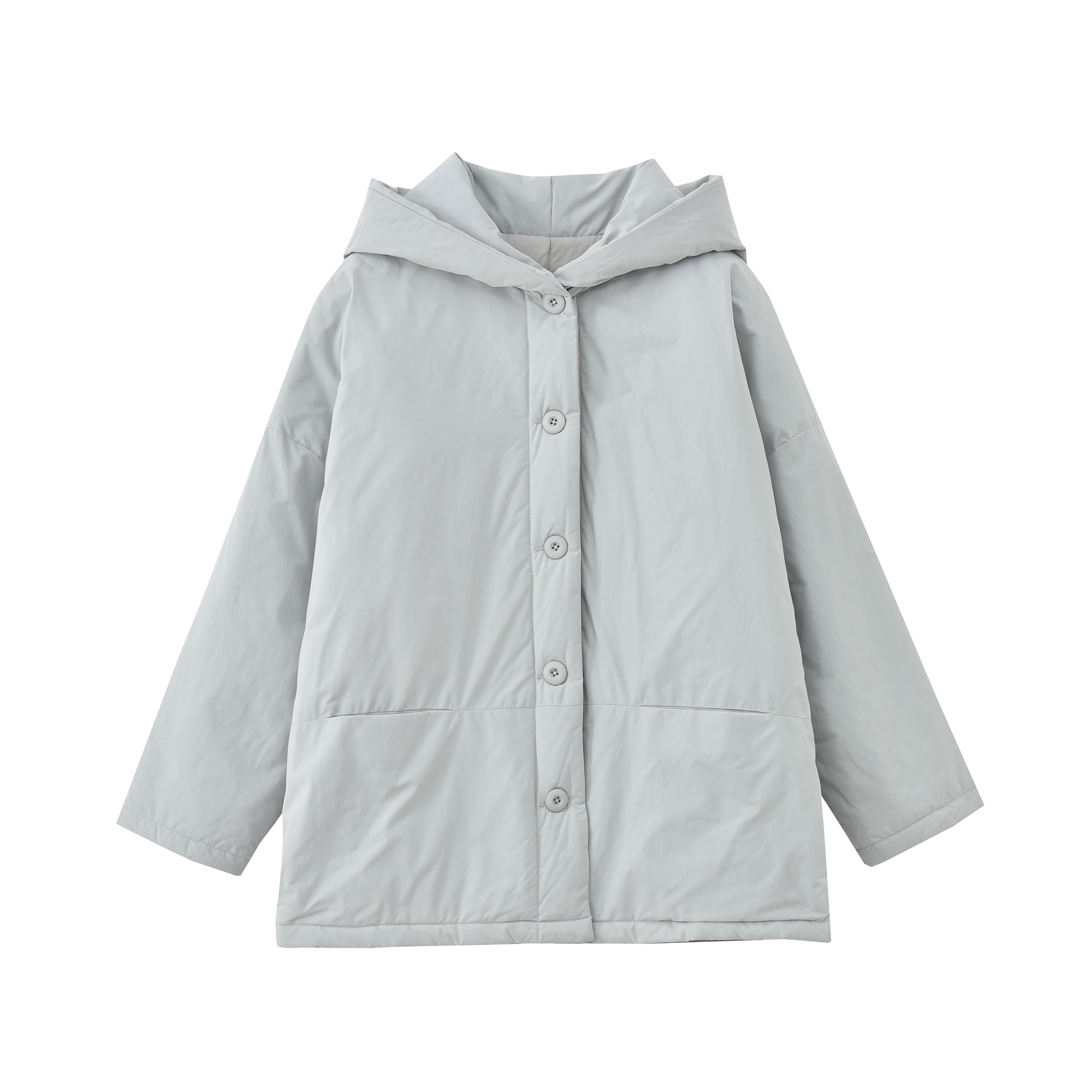 精品高货极简版型高冷纸片人超柔轻便保暖连帽棉服