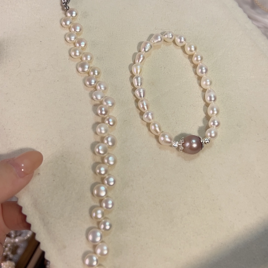 设计款珠宝淡水珍珠银S925镶嵌