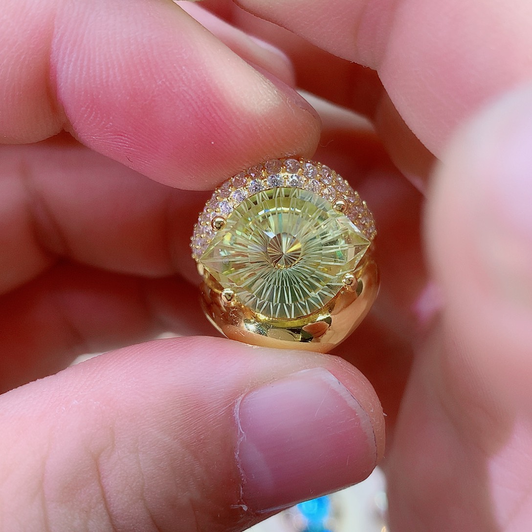 水晶戒指银S925镶嵌