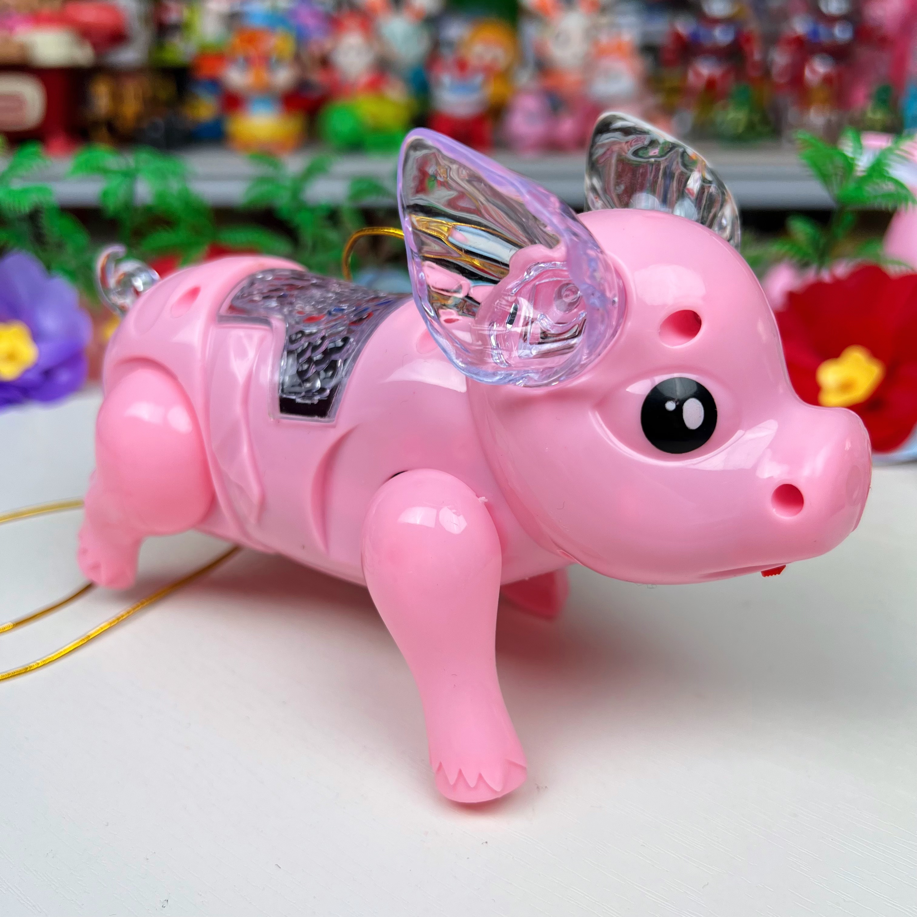 电动牵绳小小猪灯光音乐网红跳跳玩萌宠益智早教【自备3节5号电池