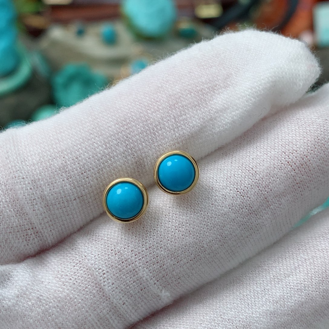 绿松石珠宝奇石18K金镶嵌