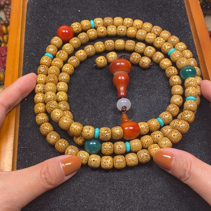 兵***秀星月菩提吊坠黄金籽10.5