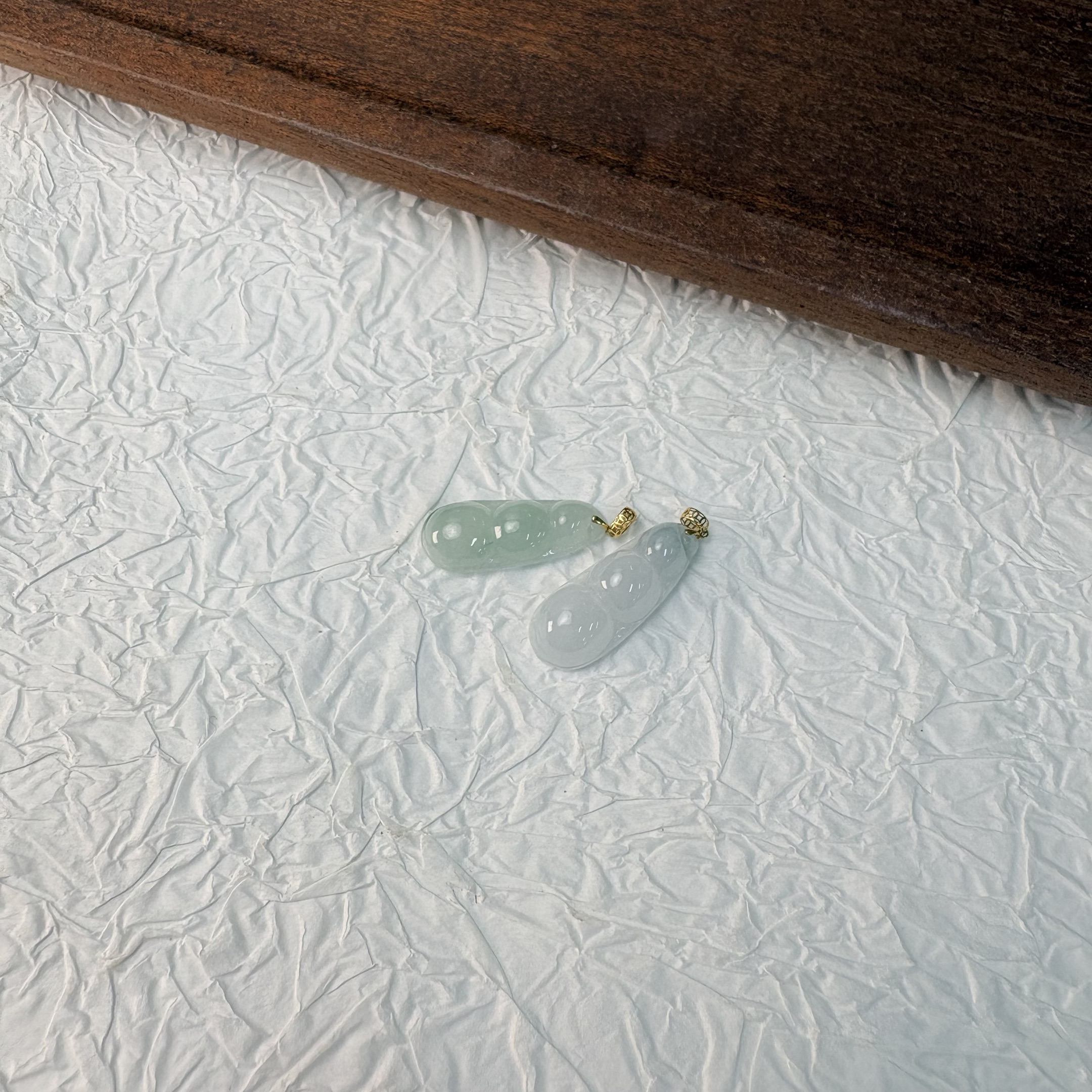 【七七专属】18K金翡翠福豆吊坠 多样性发一 KYLL1101-14