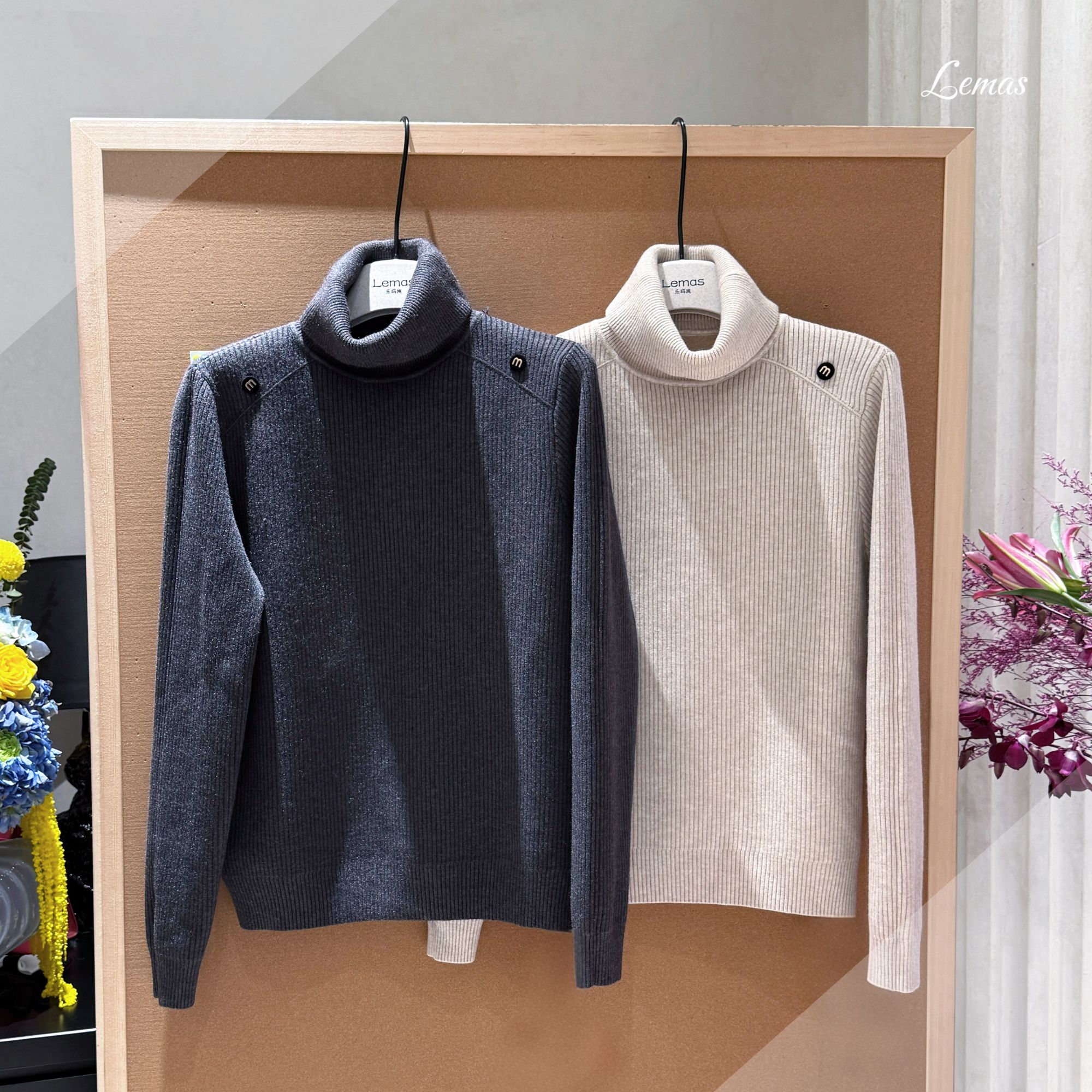 【乐玛施】Lemas 高领肩扣奢感 针织衫  5753