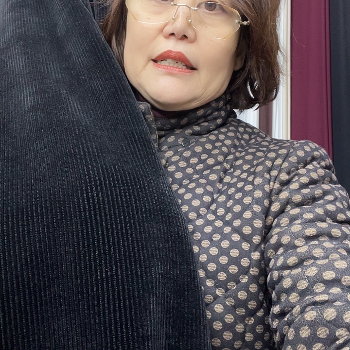 黑条绒加绒1.1米面料面料