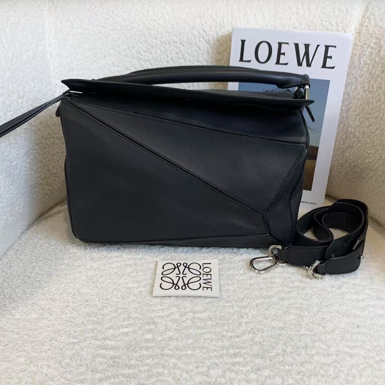 95新 LOEWE/罗意威 壹臻/黑色puzzle中号包