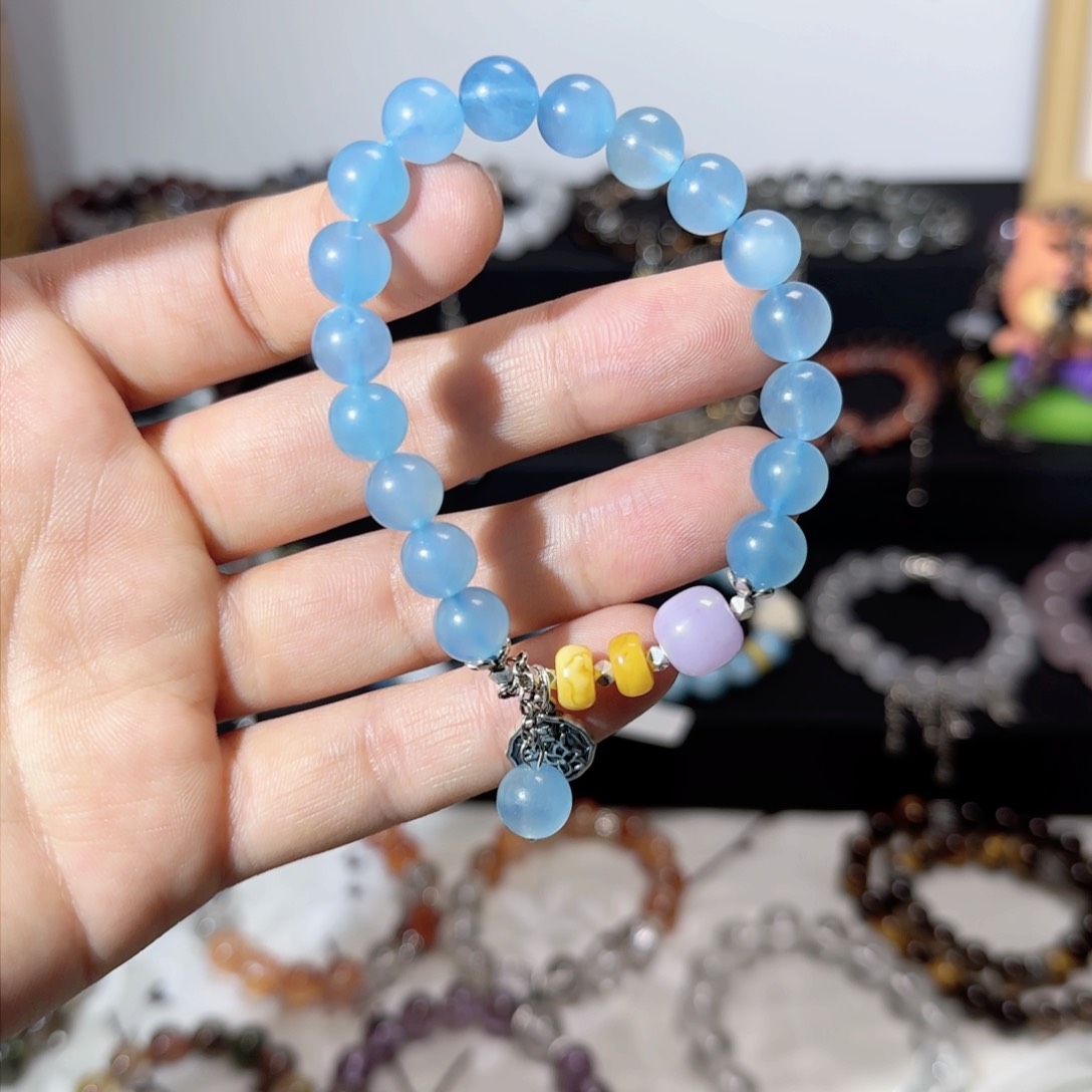 水晶手链未镶嵌海蓝宝手链