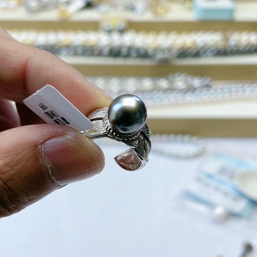 海水珍珠戒指银S925镶嵌