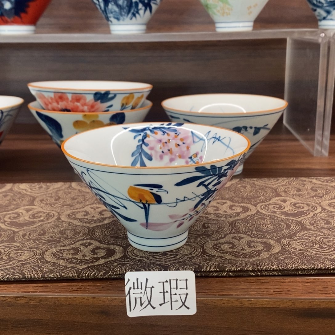 釉下彩老陶泥手工绘制