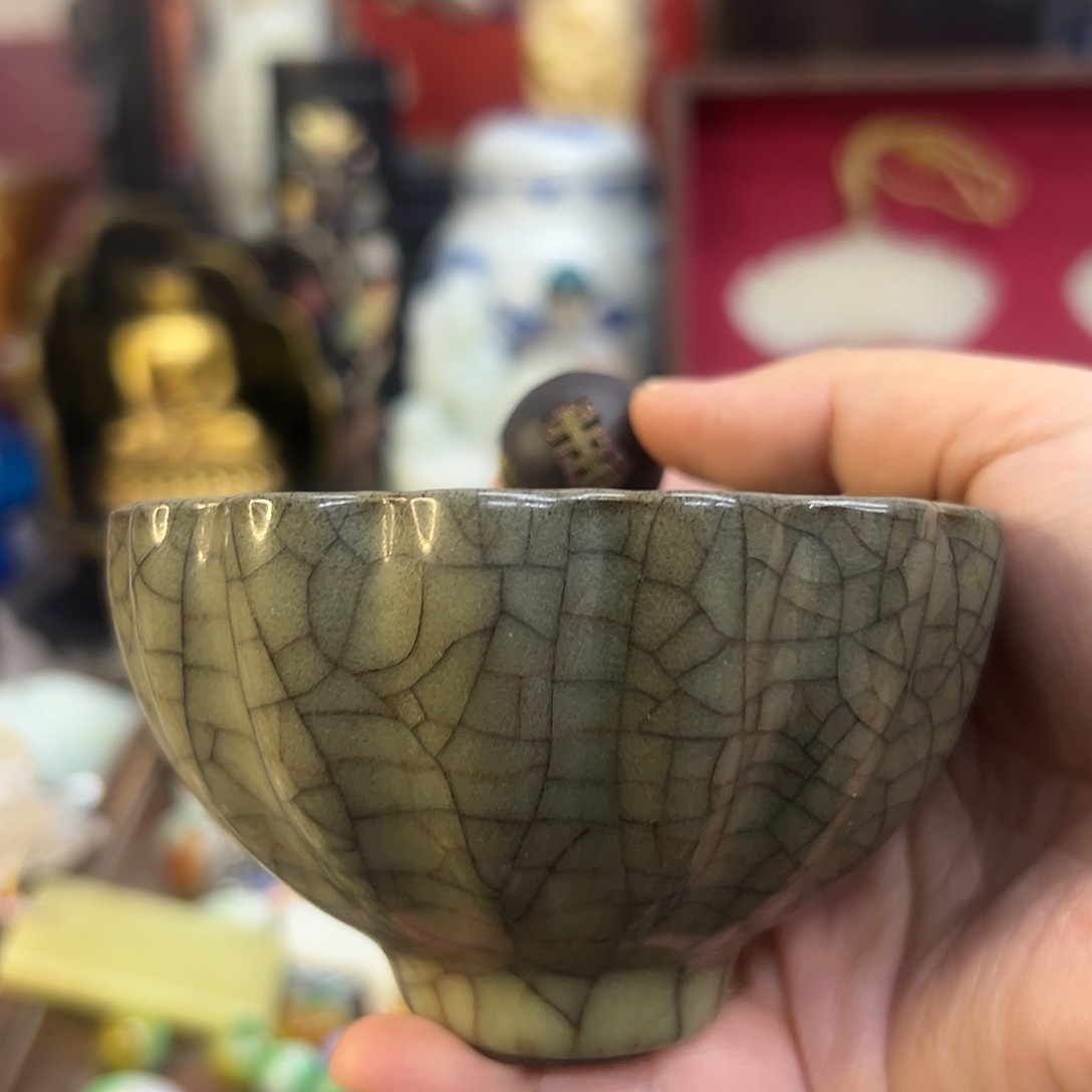 峰***哥瓷杯：紫砂壶茶具套装