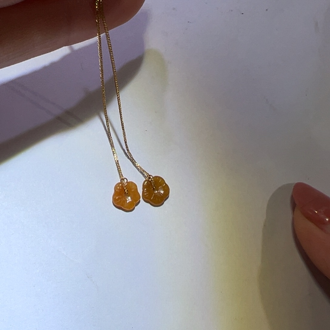 翡翠颈饰18K金镶嵌耳环