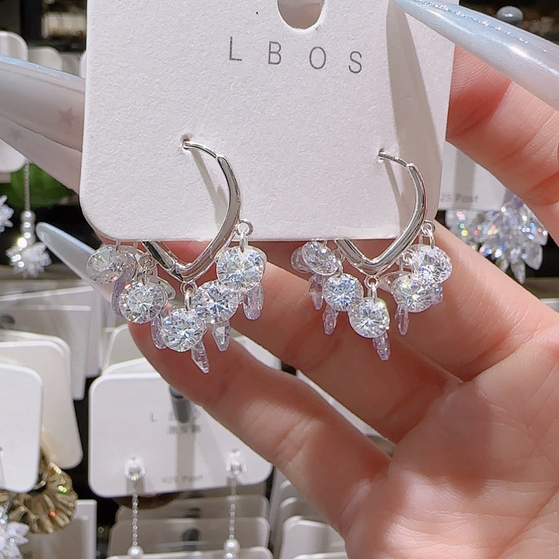 铜合金925银锆石耳环