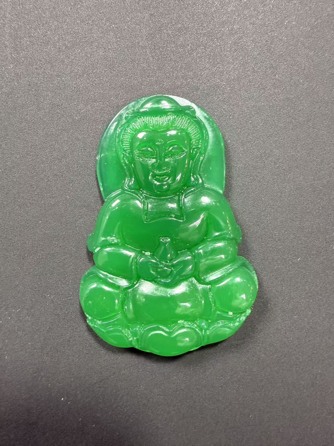 天然玛瑙玉髓观音绿色吊坠男带观音 多样化发货