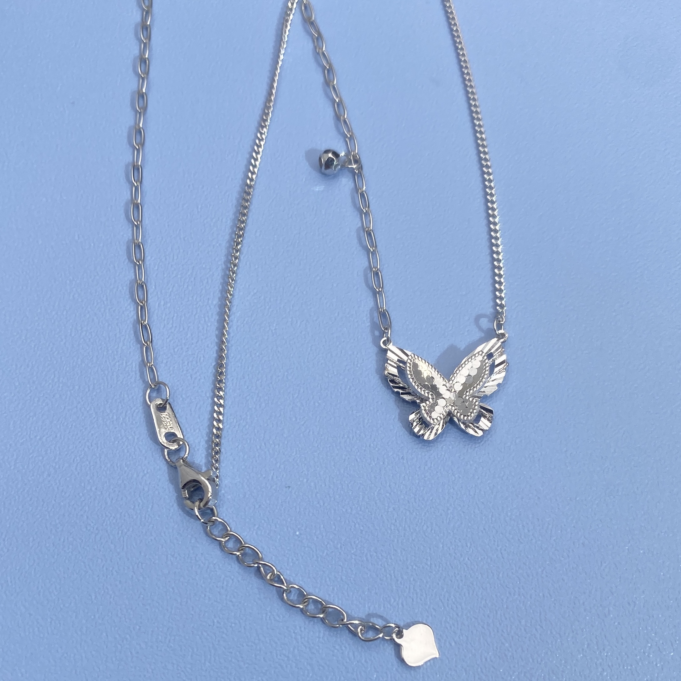 铂金pt950蝴蝶套链轻奢简约百搭时尚气质双层精致素款可调节小众