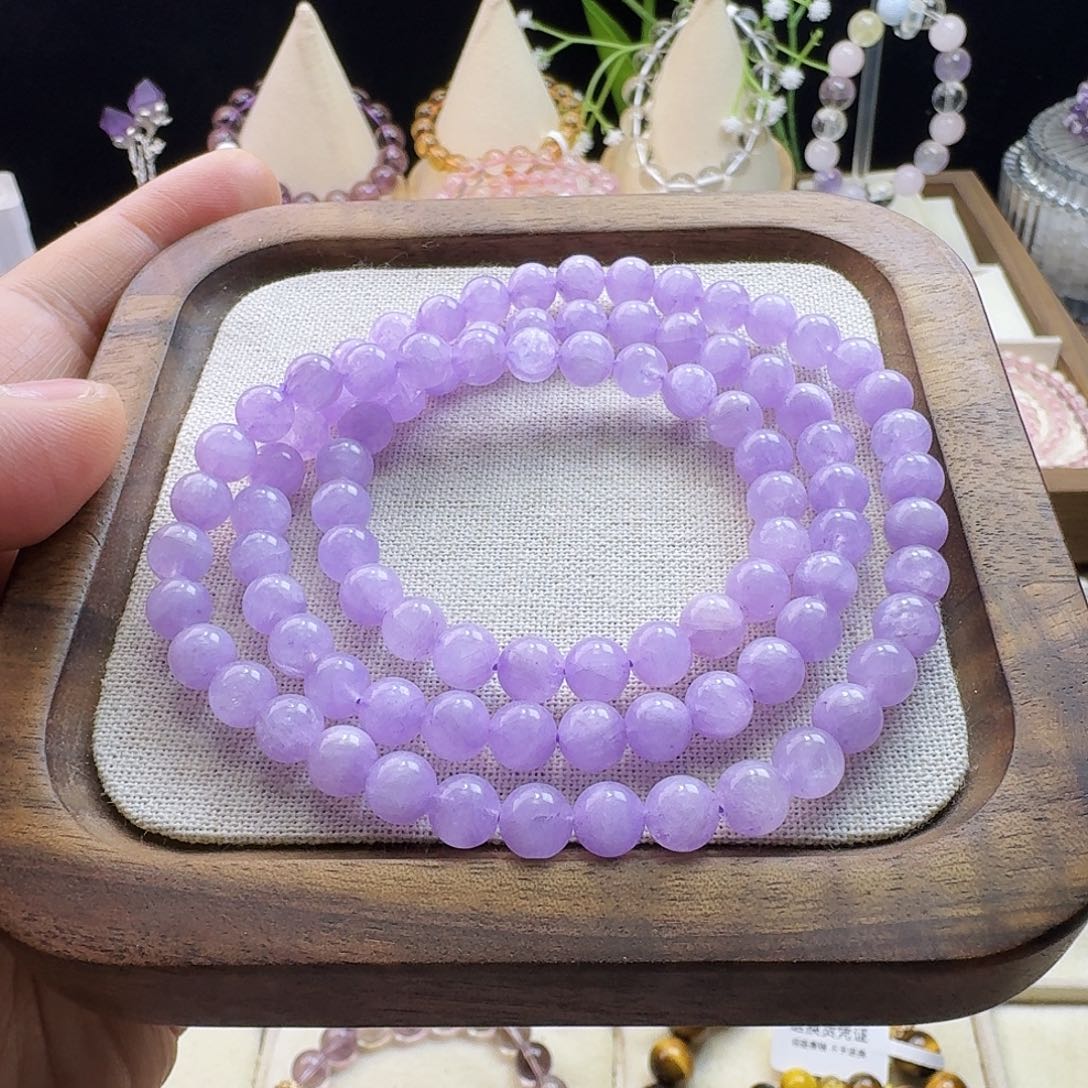 水晶手链未镶嵌紫锂辉3圈