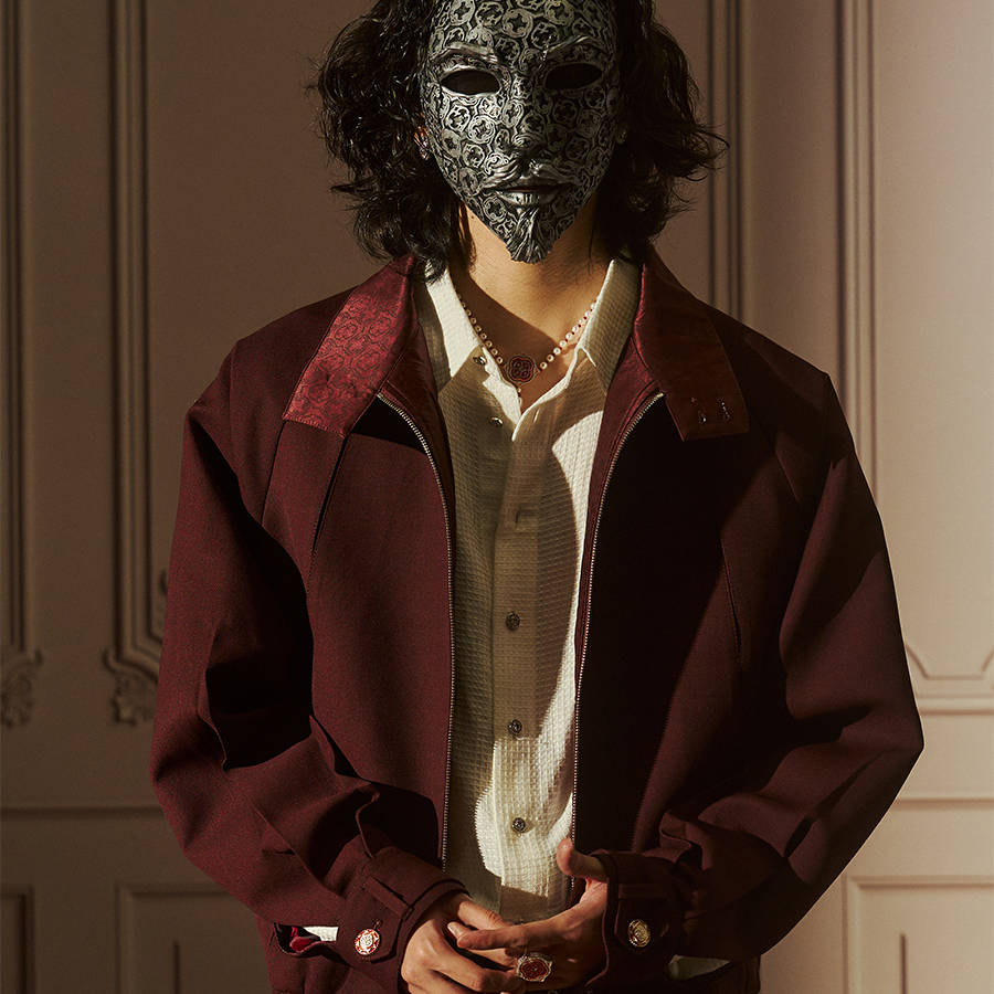 GLACIERBOY丨雅奢暗红色立领夹克丨哈灵顿版型内里丝光外套