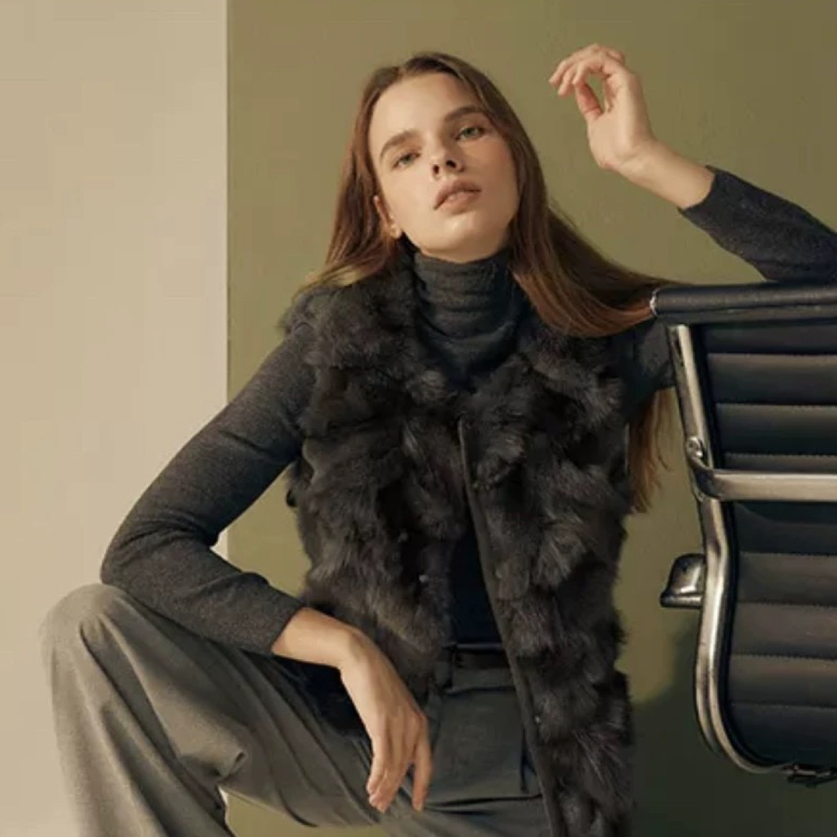 狐狸毛小羊皮女款拼接秋冬短款女士马