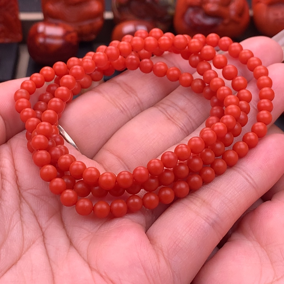 南红玛瑙南红保山货头佛珠4.6mm未镶嵌