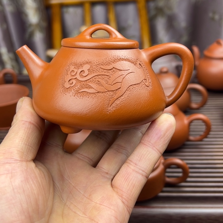 紫砂茶壶赵庄朱泥全手工