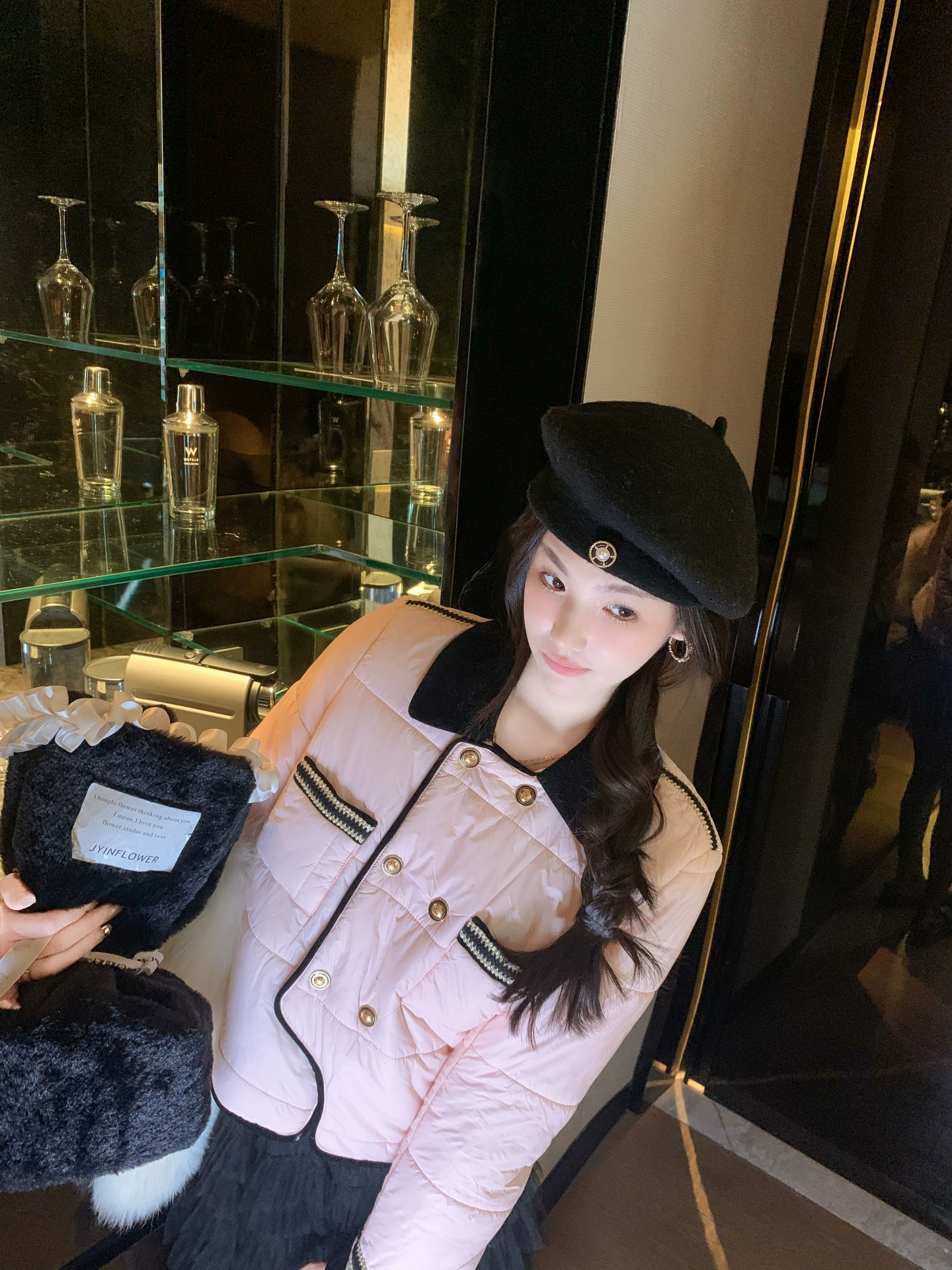 鱼兔子的兔子小香风气质外套女绒绒拼接新款秋冬修身长袖短款上衣