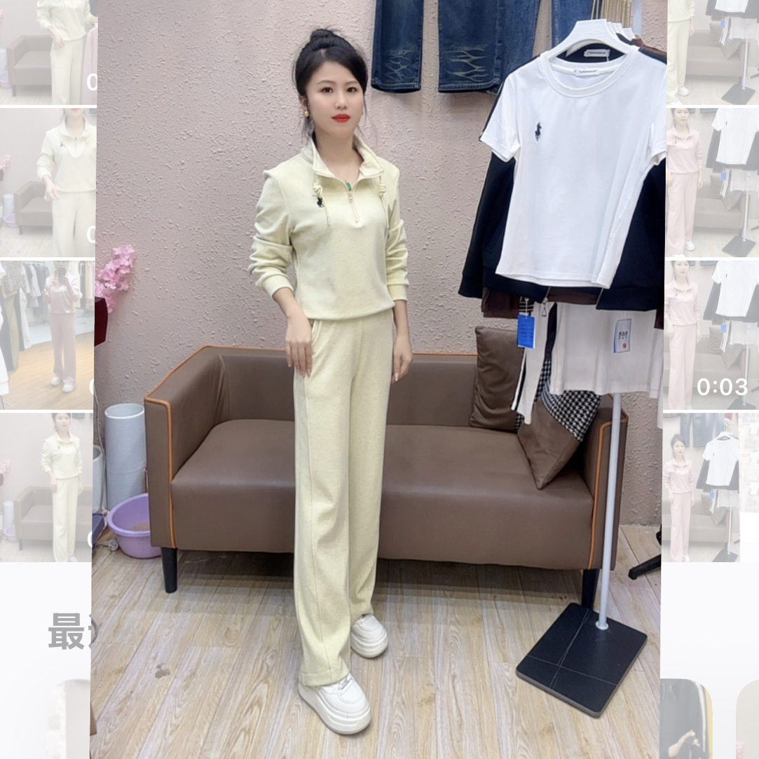 麦子家时尚休闲套装加厚不加绒158