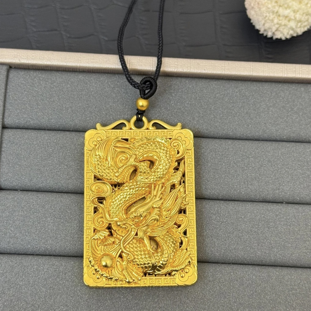 合金吊坠 龙行天下吊坠饰品 龙牌古法经典百搭  霸气挂坠      