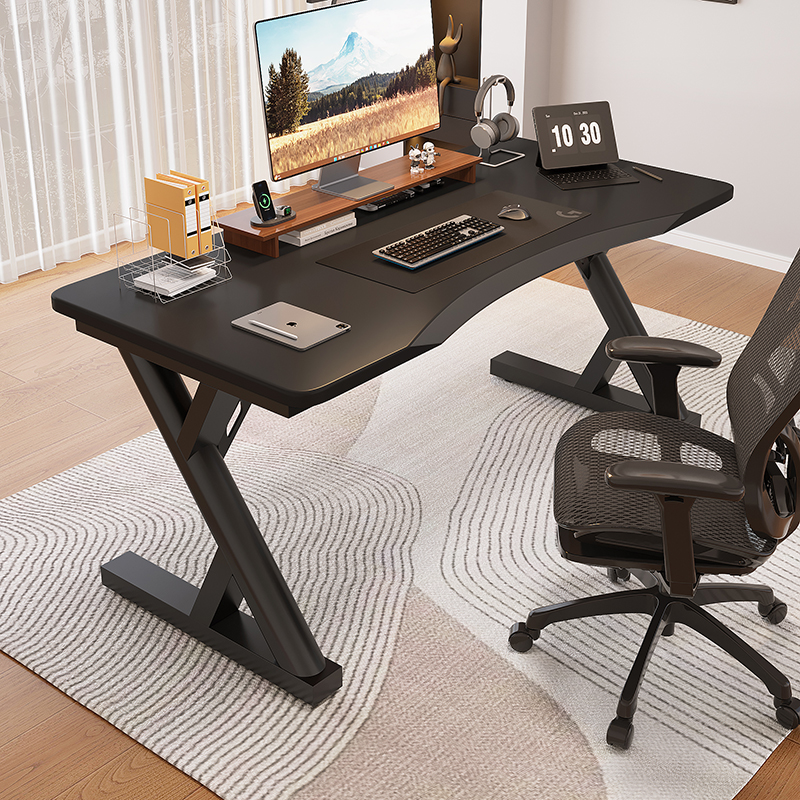 华菲丽轻奢实木简约电脑台式书桌家用橡胶木电脑桌办公桌子写字台