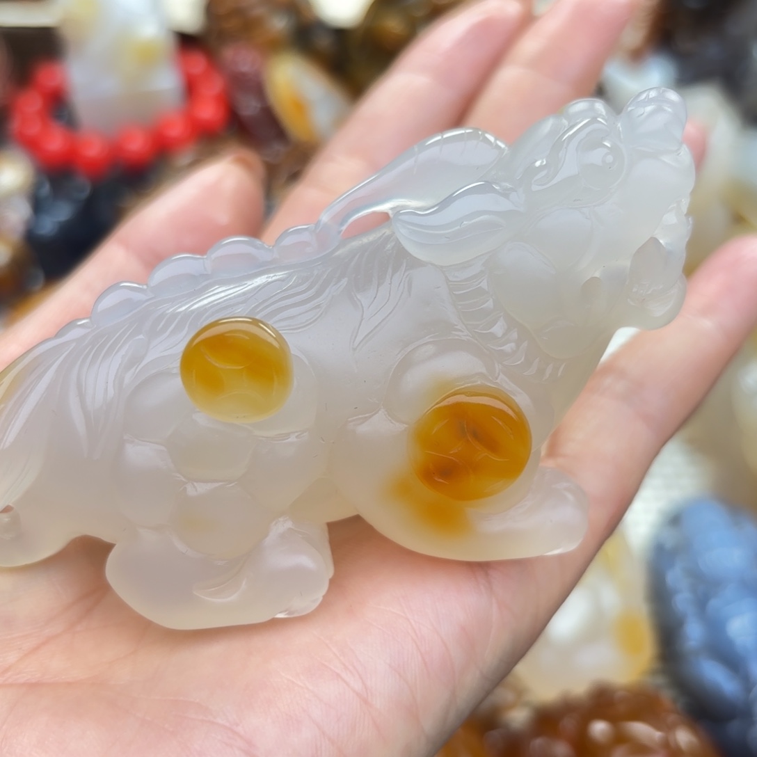未镶嵌把件玛瑙/玉髓三****意