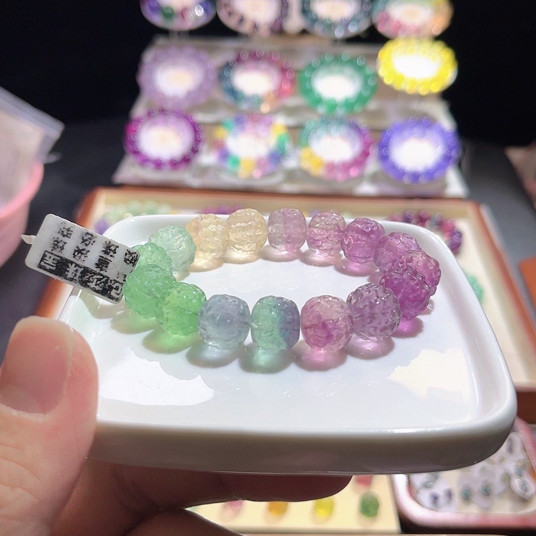 手链未镶嵌萤石彩虹渐变核桃13加
