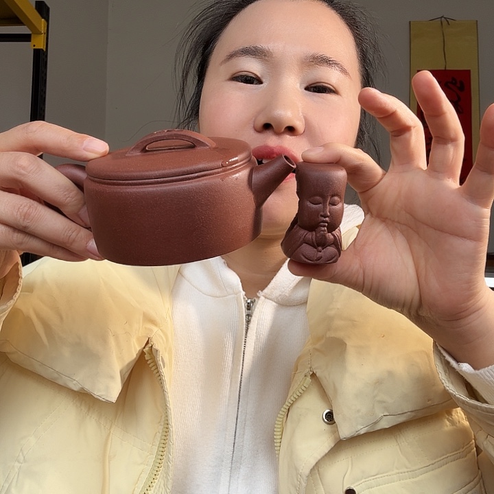 紫砂茶壶紫泥汉瓦200cc