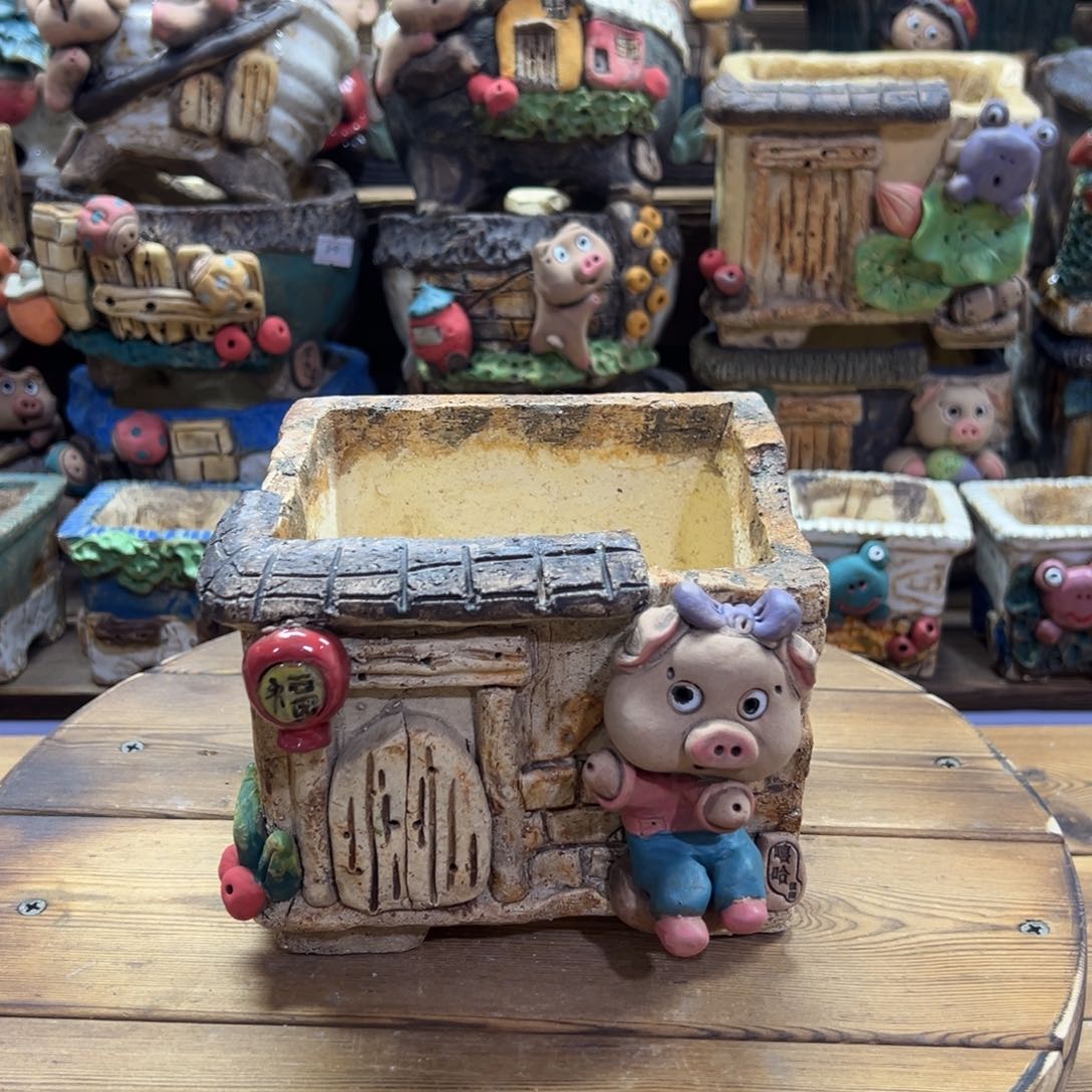 红陶嘻哈多肉花盆