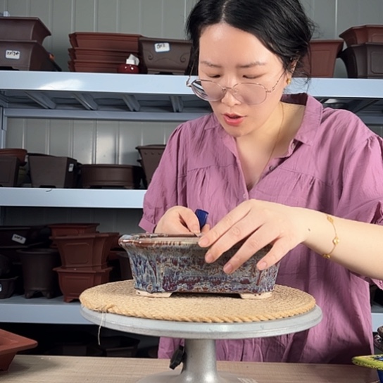 紫砂花盆宜兴紫砂花盆高温釉花盆