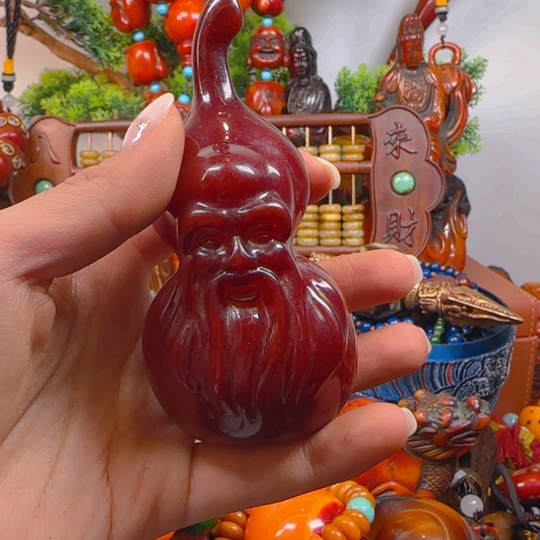 琥珀裸石未镶嵌葫芦