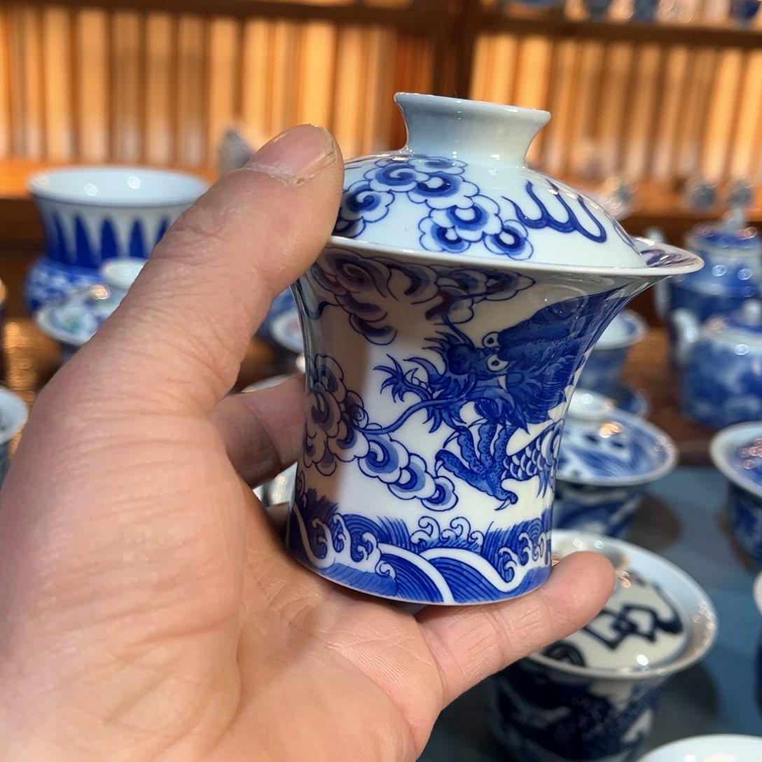 錡镇堂手工手绘盖碗