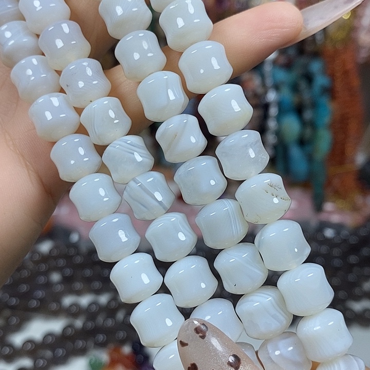 玛瑙/玉髓未镶嵌珠宝半成品玛瑙卡10mm