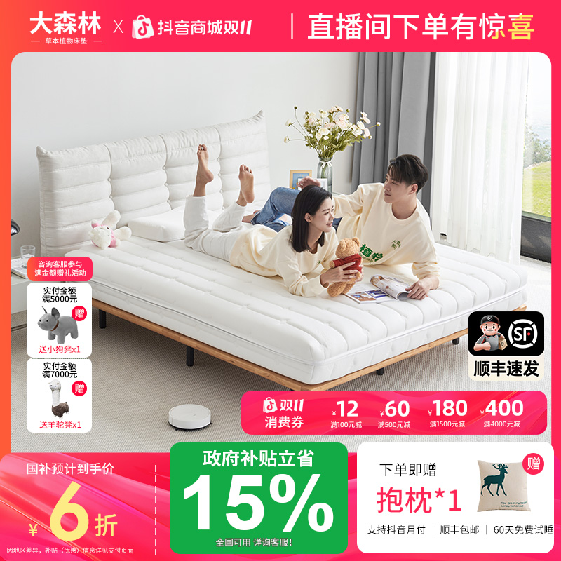大森林【有机黄麻】纯黄麻 卧室家用定制榻榻米护脊全拆棕垫薄床垫