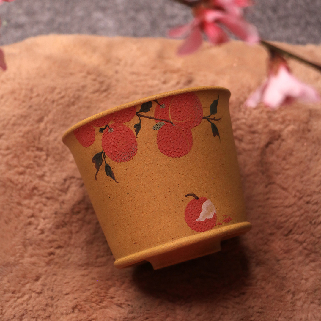 紫砂 段泥 手工泥绘 荔枝 200cc