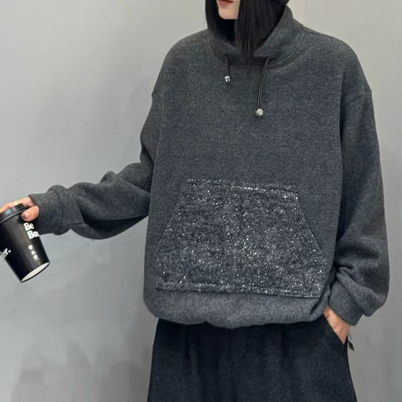 冬季加厚连帽长袖卫衣宽松显瘦百搭保暖时尚上衣