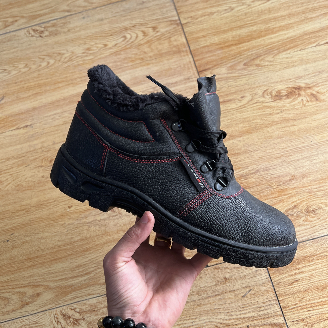 高帮冬季加绒劳保鞋男钢包头防砸防刺穿加厚保暖工作鞋