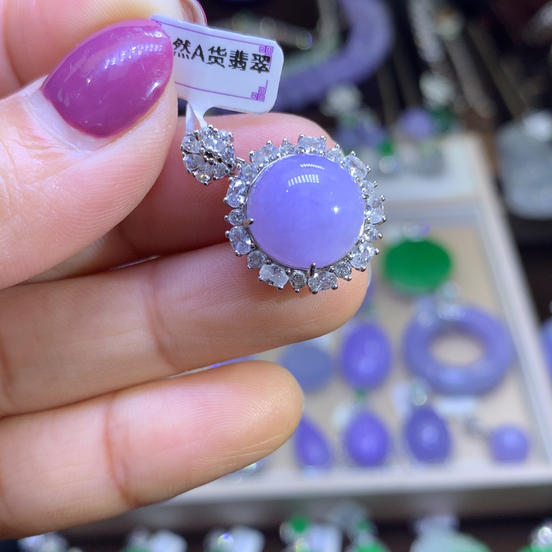 翡翠耳饰银S925镶嵌翡翠