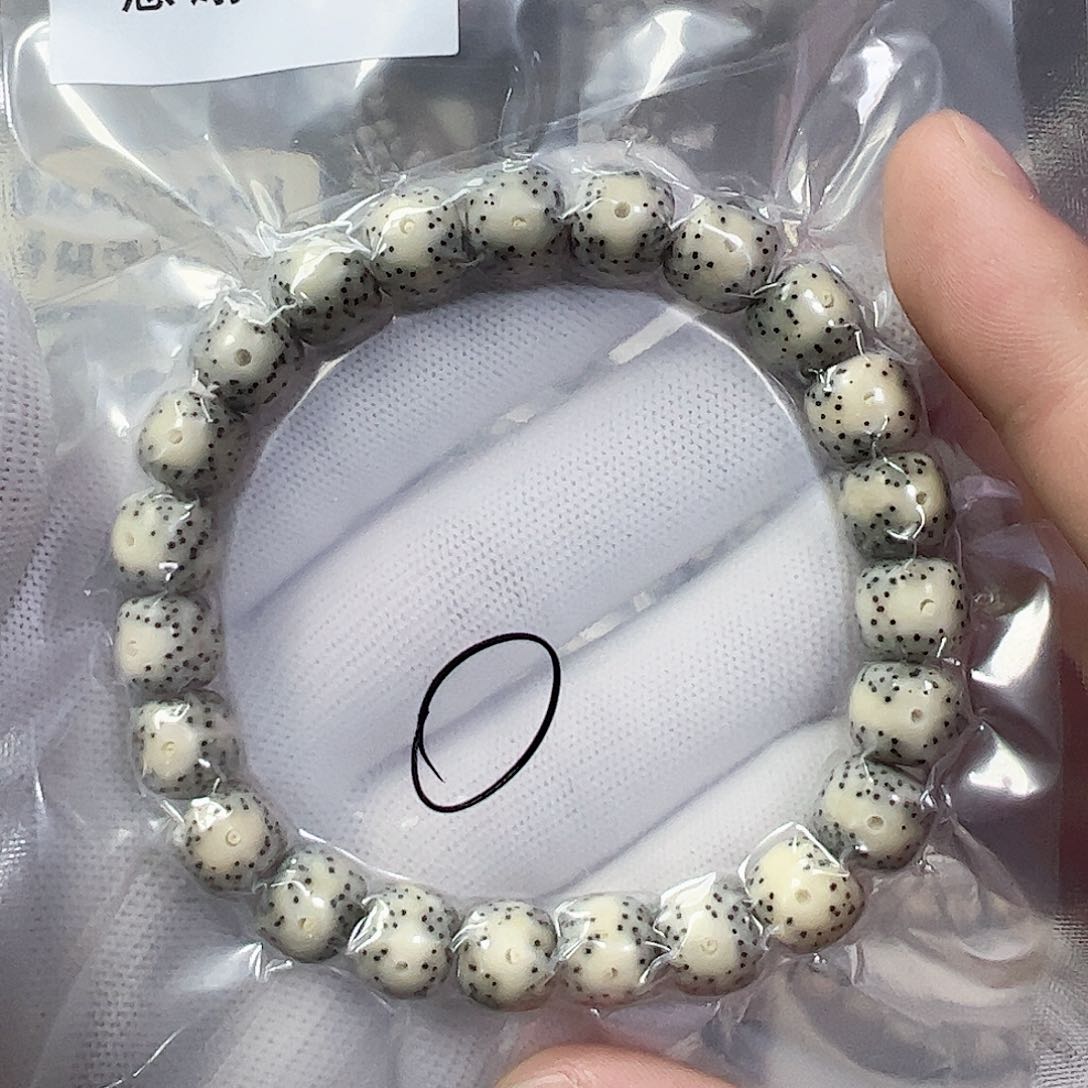 星月菩提手串10白冰青花大留白a22