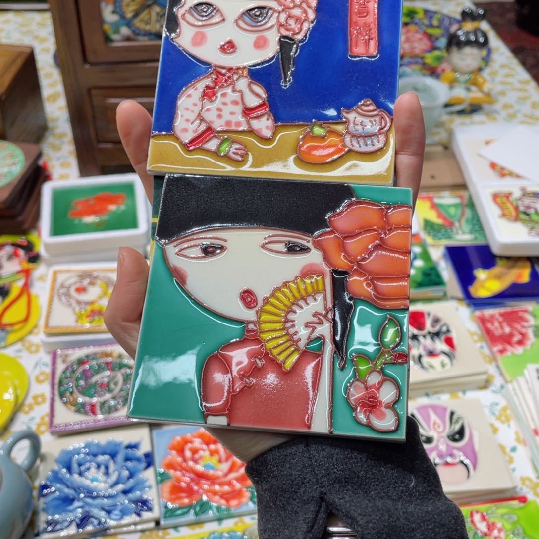 【闪购商品】瓷片10*10人物单瓷片两个