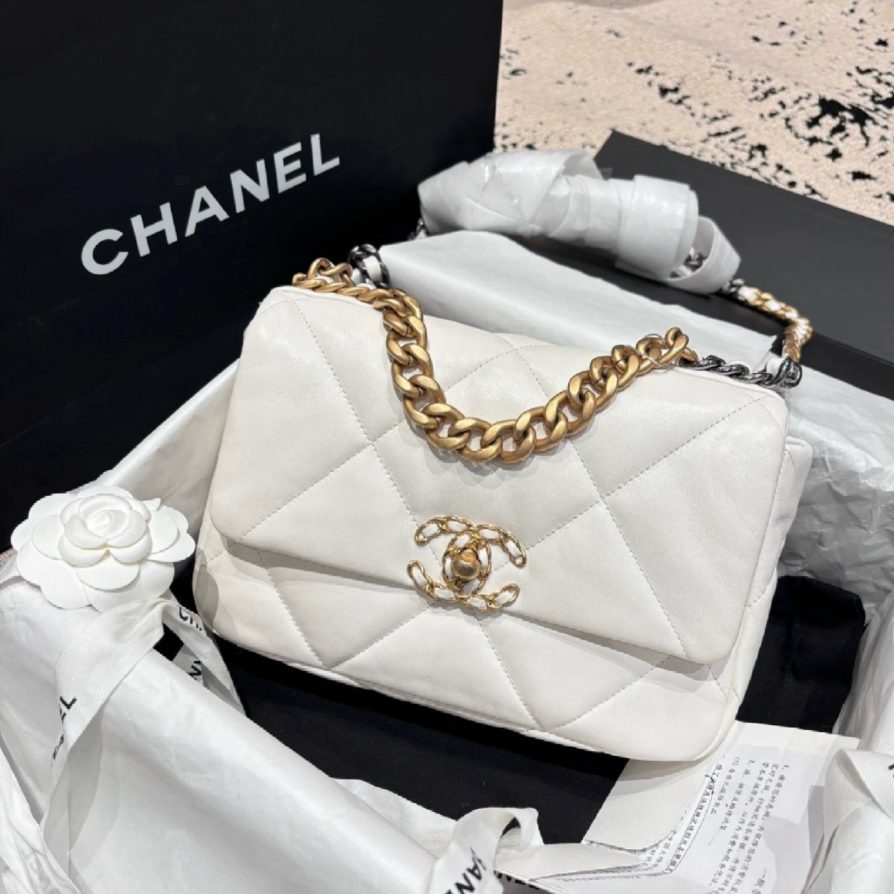 99新 Chanel/香奈儿 香奈儿 白金19bag小号 25120003-07