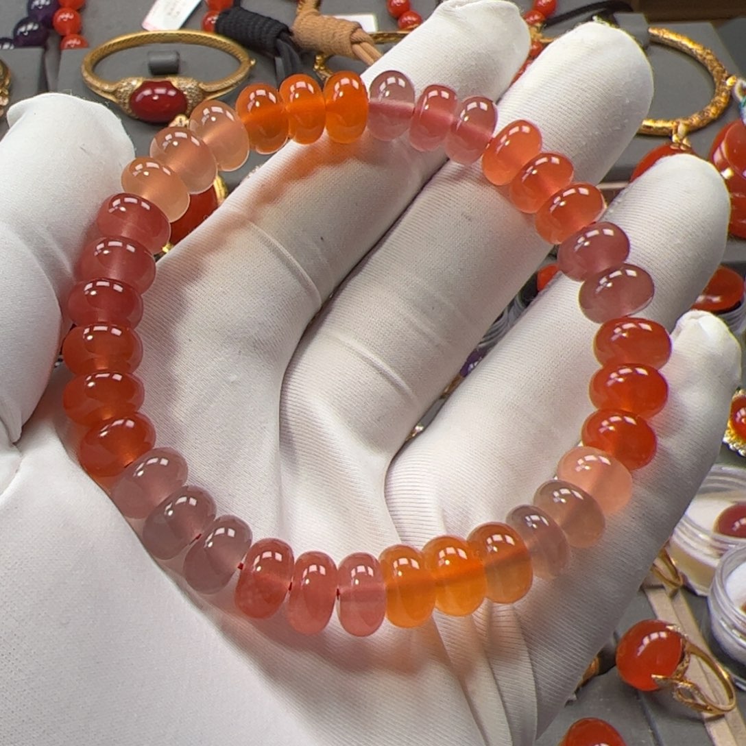 南红玛瑙手串未镶嵌618福利款8mm原矿精品多宝盘珠手串