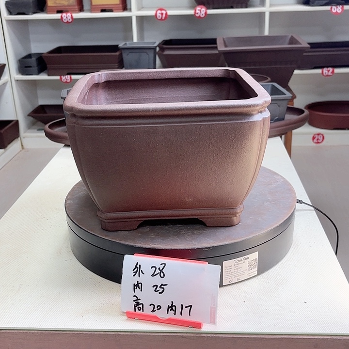 紫砂花盆抽角四方