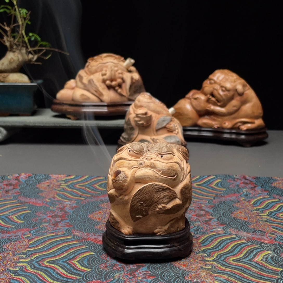 大***3香榧木恶霸犬荔枝木香炉