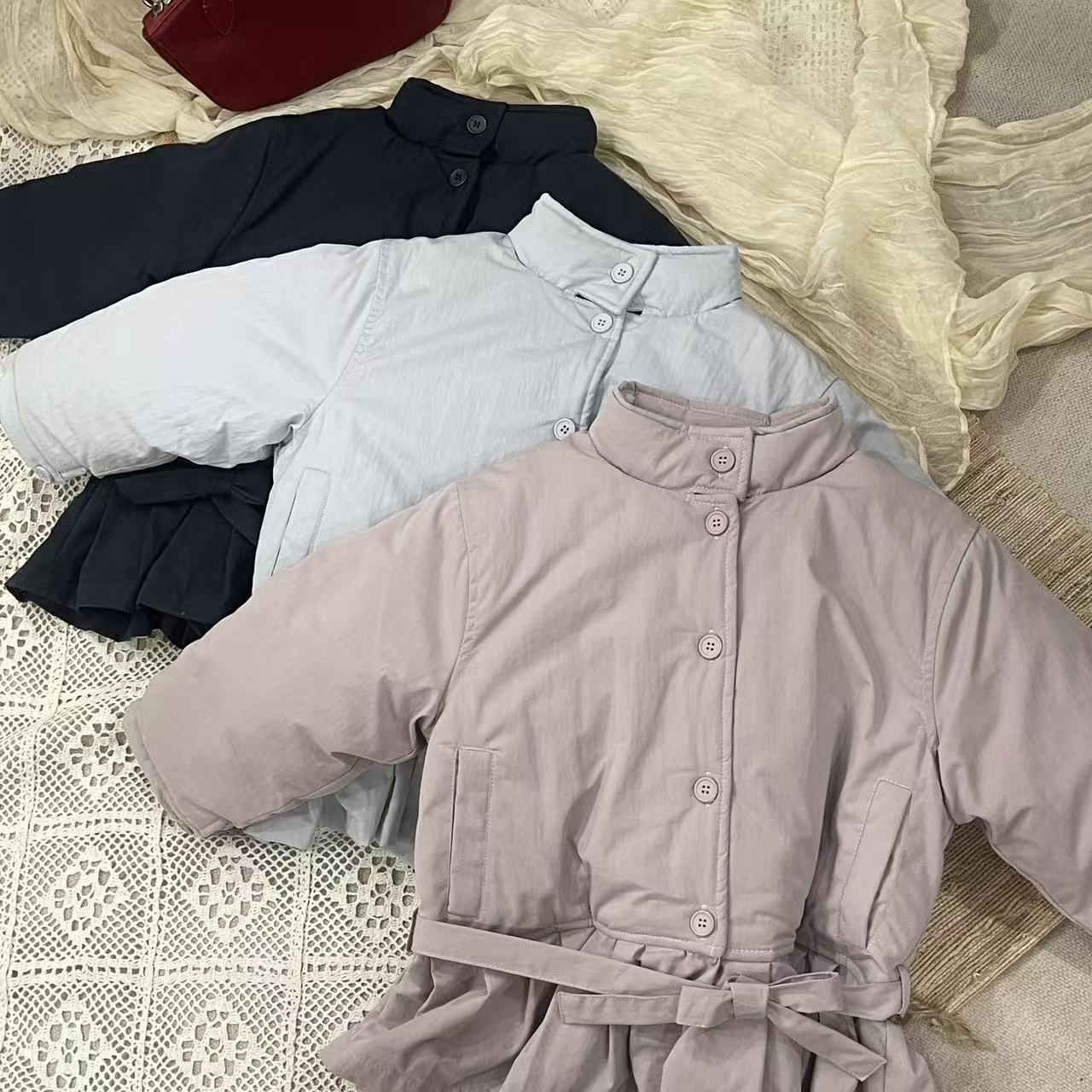 现货「可可买手集合店」松紧带中长款立领冬季韩版外套#买手