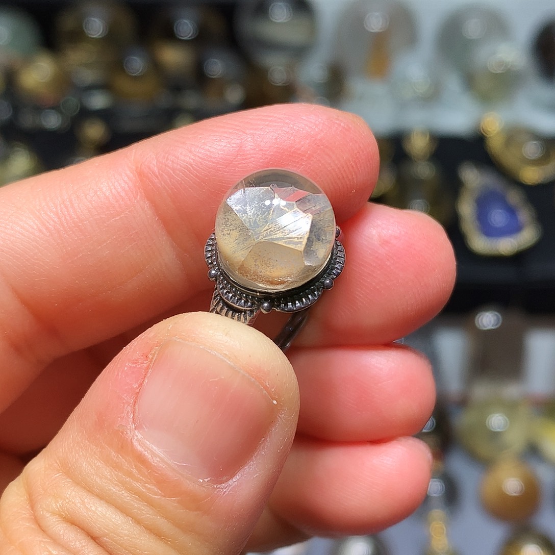 水晶珠宝半成品银S925镶嵌定制款戒指